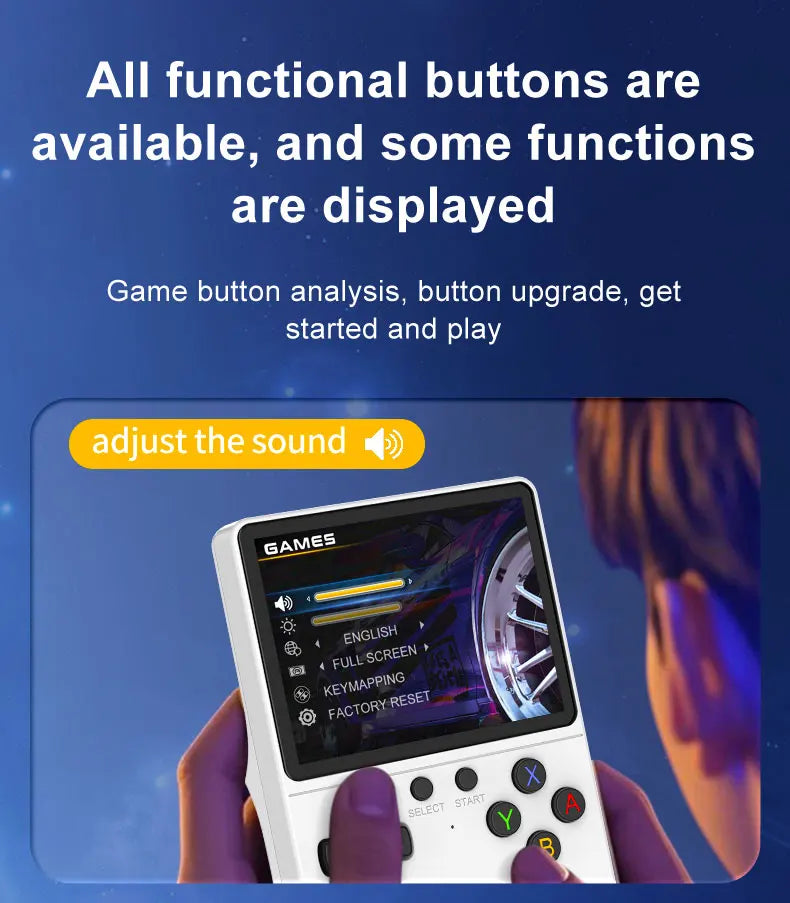 Newly Handheld Game Console with Multi-Platform Operation Support, HD IPS Screen, 3D Joystick, Ergonomic Game Console GB350