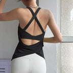 Two-piece Yoga Suit with Chest Pad with Fake Vest Sexy Running Training Beautiful Back Bra Pilates Fitness Sports Sleeveless Top