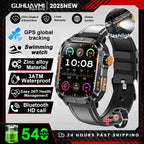 2025New GPS Smart Watch For Xiaomi IOS Military Compass Flashlight Smartwatch Men 10ATM Waterproof 100+Sport Modes BT Call Watch