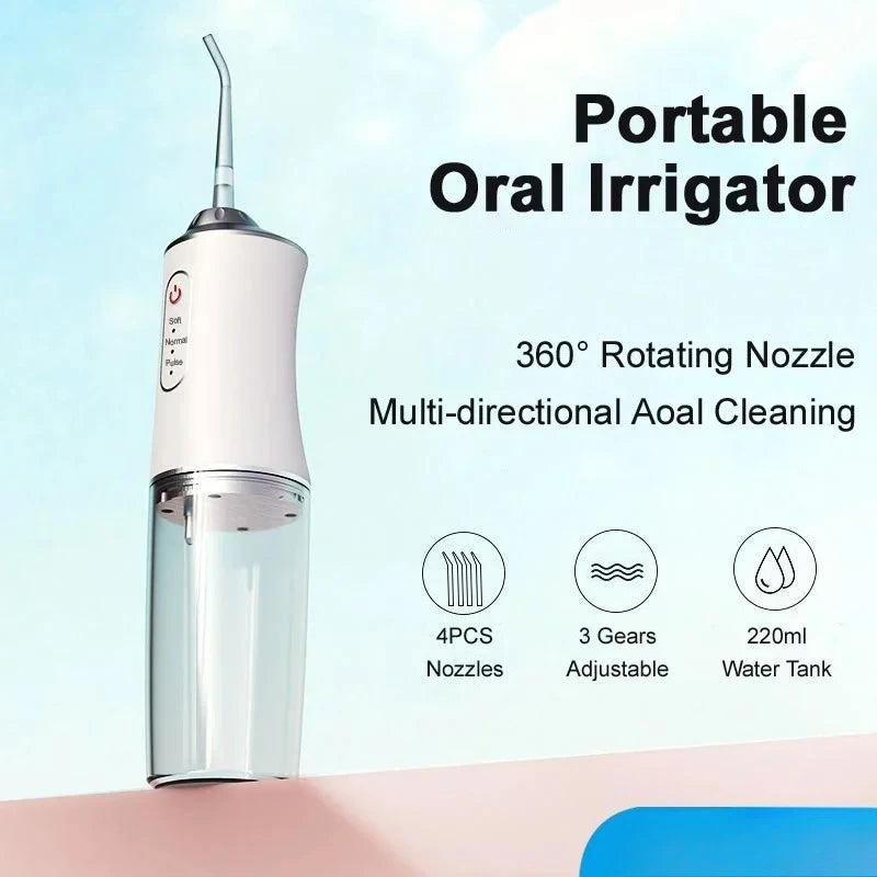 Portable Smart Electric Oral Irrigator 4 Jets 3 Modes USB Rechargeable Cordless Water Flosser Jet Irrigator Dental Teeth Cleaner Secondary image