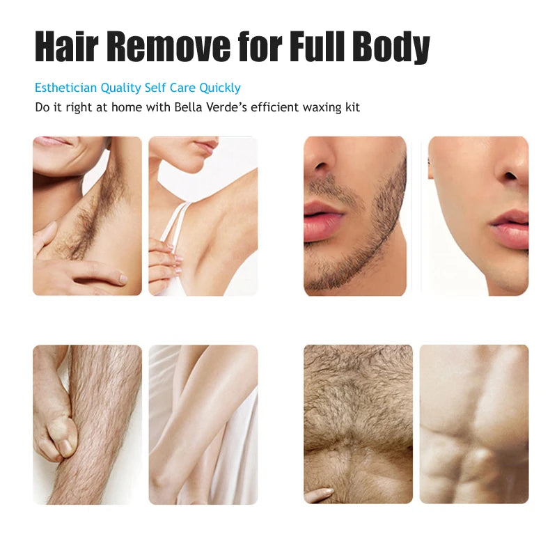 500ML Wax Heater Set For Body Hair Removal Unisex / Black And White Color Electric Display Screen Wax Heater / 200g Wax Beans