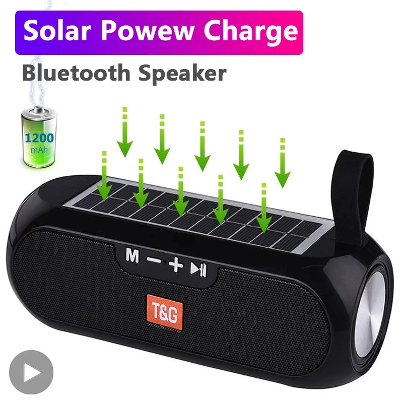 Solar Radio FM Outdoor Portable Wireless Bluetooth Speaker Music Sound Box Subwoofer Bass Aux PC TV Computer TV Hifi Stereo Mp3 Main image