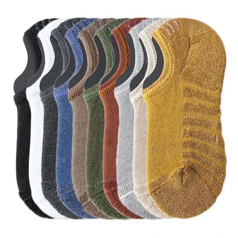 5 Pairs Men's Cotton Short Socks High Quality Crew Ankle Casual Soft Non-Slip Breathable Low-Cut Summer Autumn Socks for Men