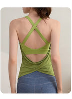 Two-piece Yoga Suit with Chest Pad with Fake Vest Sexy Running Training Beautiful Back Bra Pilates Fitness Sports Sleeveless Top
