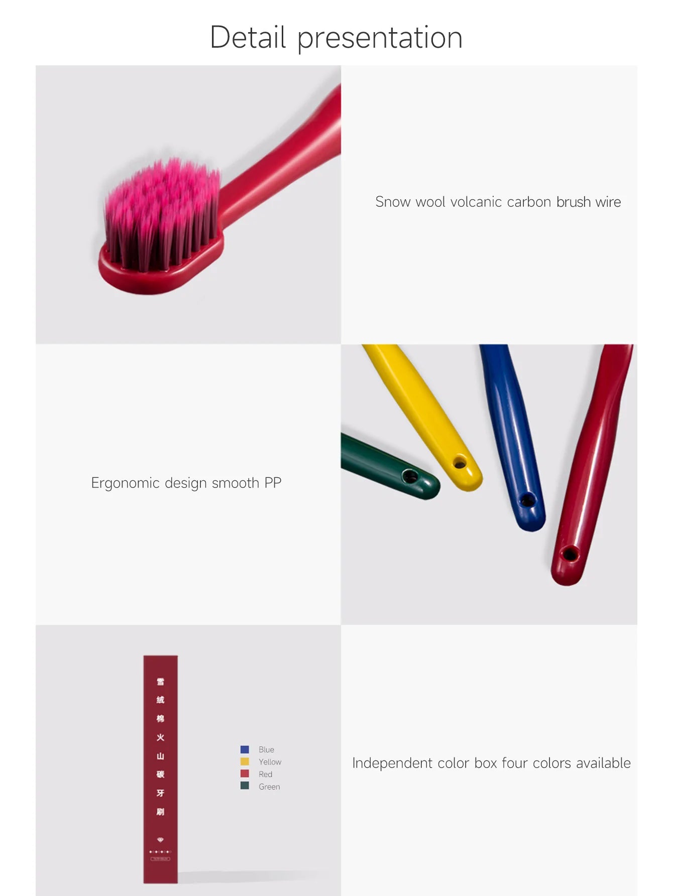 Four colors New Volcanic Charcoal Toothbrush Widen Soft Eco Friendly Portable Fiber bursh Premium Oral Hygiene Care Dropshipping