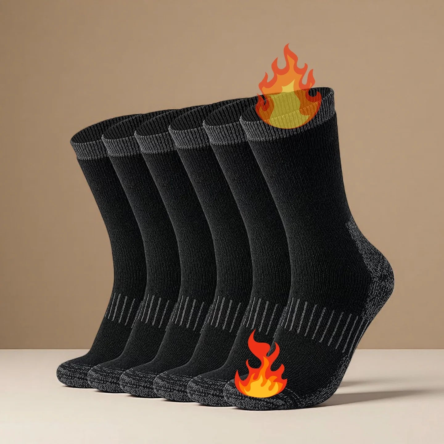 Merino Wool Thermal Socks, Suitable for Both Men and Women, 3 Pairs of Fully Cushioned Winter Boot Socks, Suitable for Hiking and Working in Cold Weather Main image