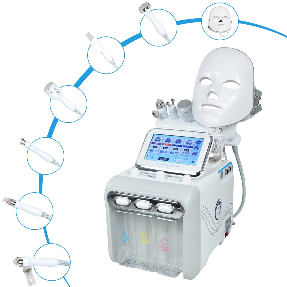 7 In 1 Water Oxygen Small Bubble Machine professional Hydra Water Dermabrasion Beauty Instrument Facial Spa Skin Care Skin Clean