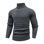 Men's Sweater Spring Shawl Collar Pullover Solid Color Sweater Casual Cable Knit Button-Up Pullover High Quality Tops US Size
