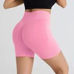 TEVEO Short De Yoga Femme Extensible Respirant Pêche Hanche Hanche Fitness Short de Course Hanche Haute Stretch Mèches De Sueur