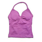 Gym Beautiful Open Back Bra Running Workout Impact Halter Longline Strappy Top Sports Yoga Vest Women's Fitness Tank Top