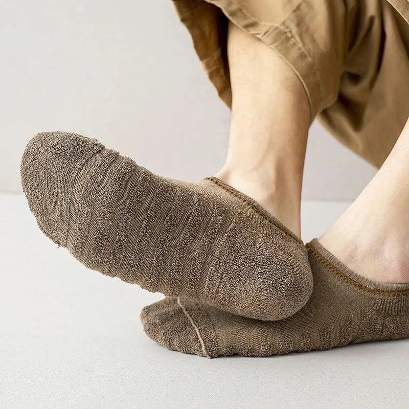 5 Pairs Men's Cotton Short Socks High Quality Crew Ankle Casual Soft Non-Slip Breathable Low-Cut Summer Autumn Socks for Men