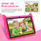 BDF Cartoon Pattern 7 Inch Kids Tablet Quad Core 4GB RAM 64GB ROM Android 13 Google Learning Education Games Tablets 4000mAh