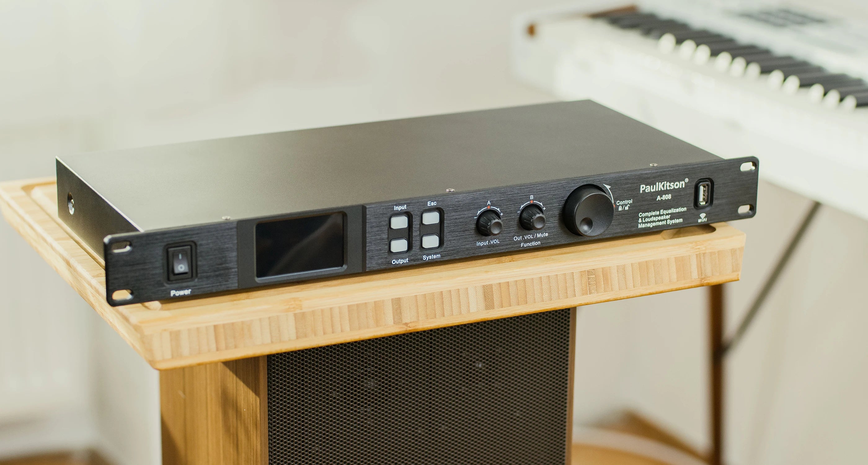 Paulkitson A808 Processor Digital Professional Audio Processor 8 In 8Out 32Bit DSP 7Band EQ Equalizer WIFI  USB Without Noise