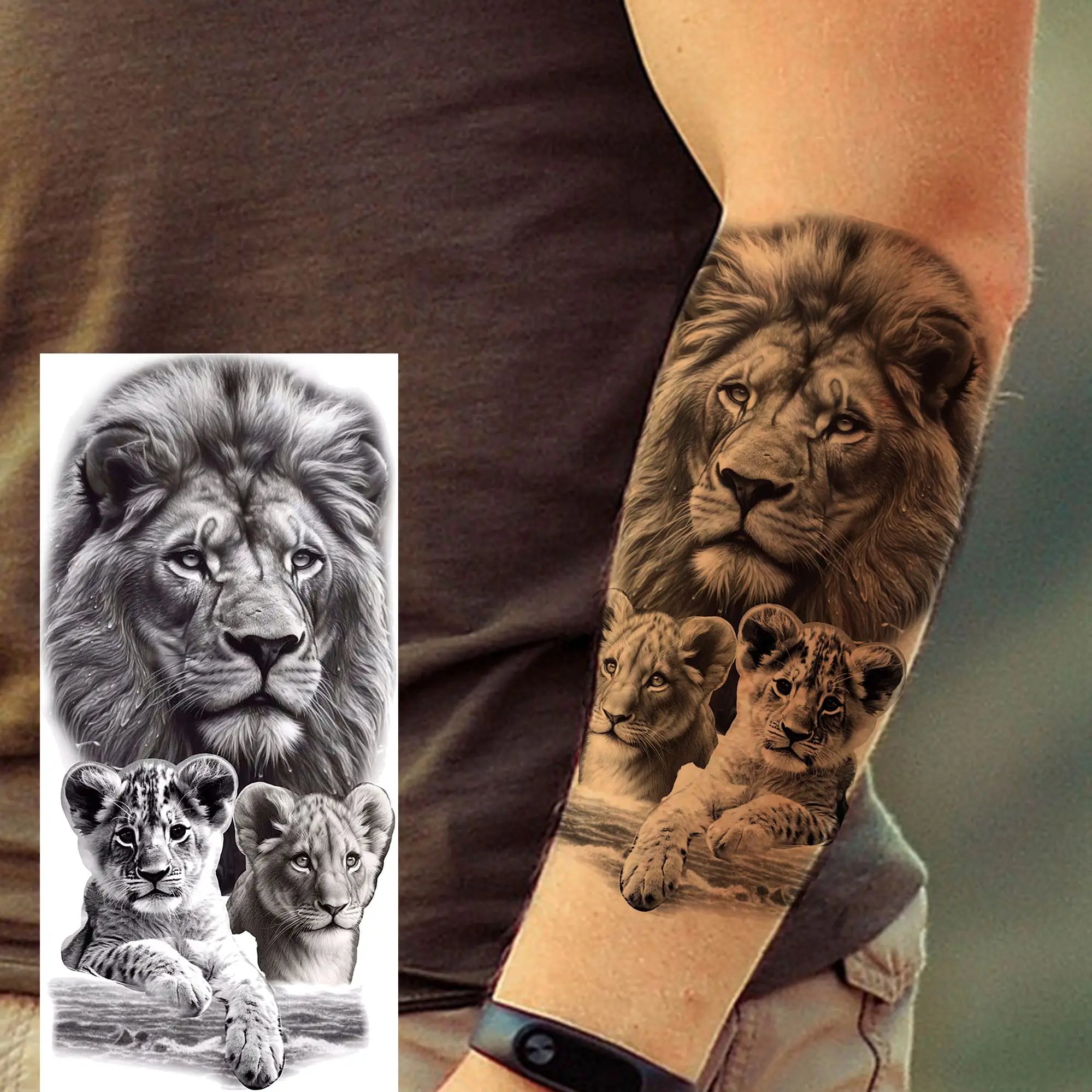 1 Sheet Cobra Snake Dragon Scorpion Temporary Tattoos For Men Women Waterproof Long Lasting Lion Tiger Wolf Fake Tattoo Stickers
