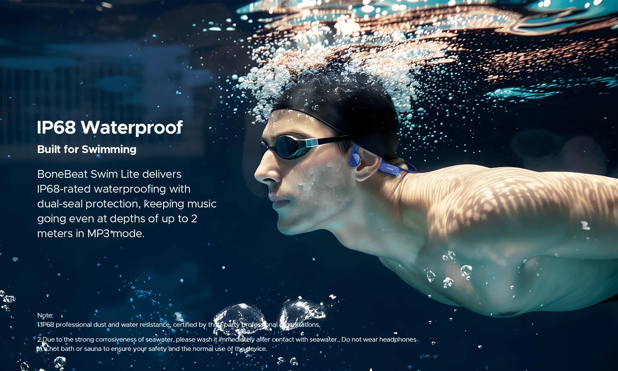 DOOGEE BoneBeat Swim Lite Bone Conduction Sports Headphones Bluetooth 5.4 Wireless Earphone Waterproof Headset For swimming