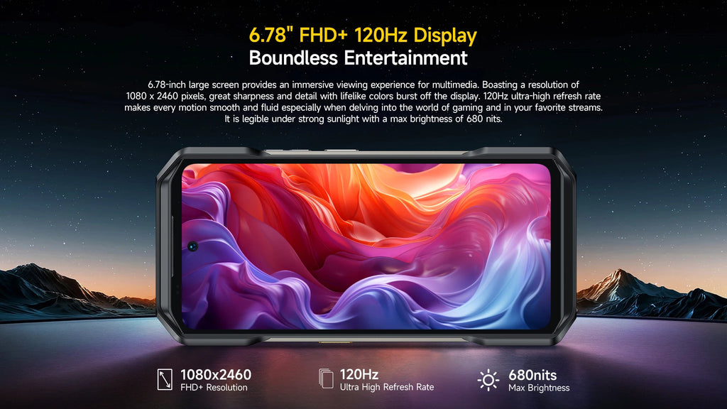 Ulefone Armor 27T Pro+ 5G Rugged Phone 10600mAh Android 15 Smartphone 50MP+64MP Night Camera 6.78" 120Hz 24GB+256GB NFC Mobile