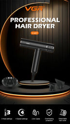 VGR Leafless Hair Dryer Professional Negative Ion Blower Dryer Brushless Motor 11000RPM Powerful Electric Dryer for Salon V-427