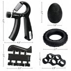 Adjustable Hand Grip Strengthener with Counter, Finger Exerciser Stretcher, Forearm Workout Equipment, Grip Ring Stress Ball, Hand Rehabilitation Trainer, Hand Strength Training Kit