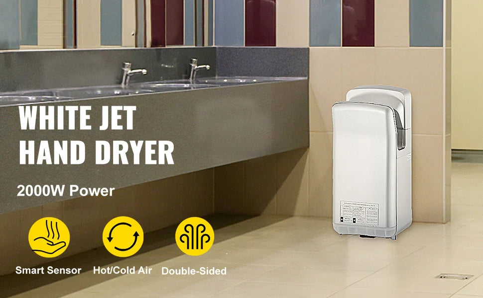 SucceBuy Hand Dryer Machinery Automatic High-speed Jet Double-sided Secure Robust Material Blade for Washroom Multicolor