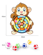 Animals Dart Board Games for Kids Montessori Target Sports Game Toys with 2 Sticky Balls Educational Games for Children Boy Girl