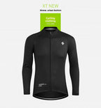 XINTOWN Men's Long Sleeve Cycling Jersey, Spring/Summer Racing Apparel, Export Bicycle Clothing, Solid Color Long Top