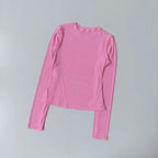 Seamless Sports Long Sleeved Shirts Women Casual Outdoor Top Gym Fitness Wear T-shirt Yoga Shirt Push Up Workout Clothes Women
