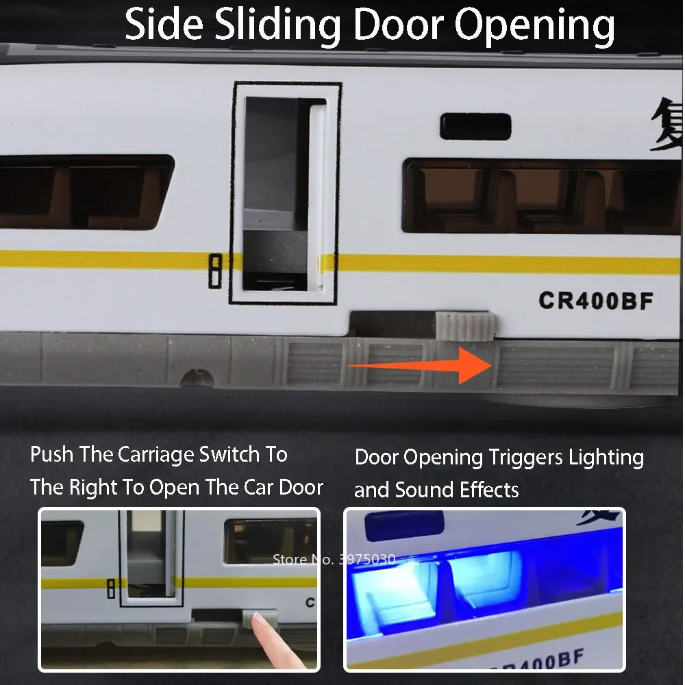 1:60 Scale FuXing High-speed Railway Toy Car Model Sound Light Remote Control Electric Simulation Train Models Ornaments Gifts