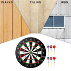 Pro Flocking Dartboard 15-Inch Tournament Indoor Hanging Target Game with 6 Darts - Stable Board for Christmas Birthday Parties
