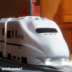 Toy Train Electric Bullet Train Battery Operated Action Locomotive Car High Speed Vehicle with Train Sound Light Gift for Kids