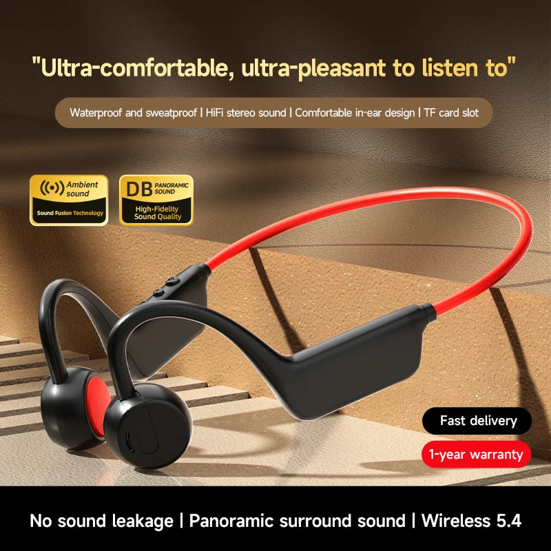 OnePlus Bone Conduction Headset Sport Headphone IPX8 Waterproof Bluetooth 5.4 Wireless Earphone Hands-free With Mic for Exercise