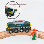Wooden Railway Train Locomotive Magnetic Electric Car Train Toys Fit Biro Wooden Diecast Slot Train Track Railway Christmas Gift
