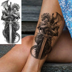 1 Sheet Waterproof Knight Warrior Gladiator Temporary Tattoos For Men Women Realistic Fake Tattoo Sticker  Forearm Tatoos Decals