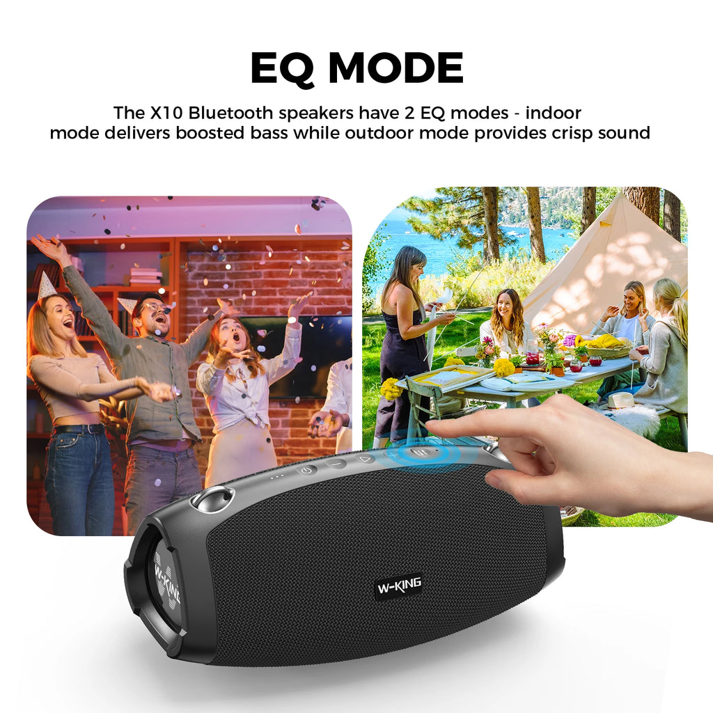 W-KING (120W PEAK)70W Portable Loud Bluetooth Speakers with Wireless Microphone,  Waterproof Outdoor Wireless Bluetooth
