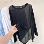 Breathable Long Sleeve Yoga Cover up Lightweight Quick Dry Running Top for Women Loose Fit Simple Sport Fitness Outdoor Leisure