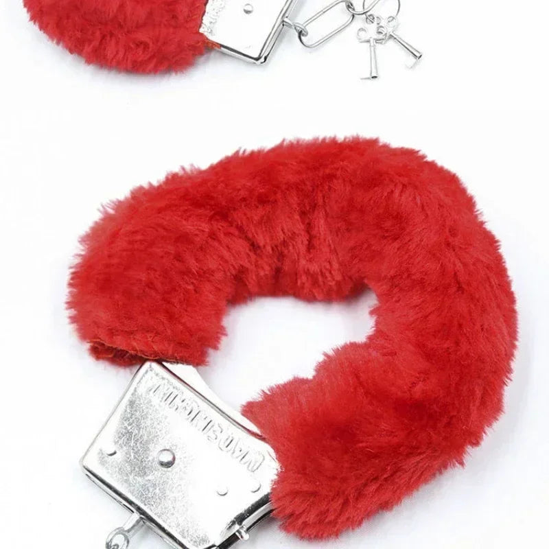 BDSM Hand Binding Sex Adult Hands Binding Toys Adjustable Metal Plush Handcuffs Binding Fetish Slave Couples Adult Game Products Secondary image