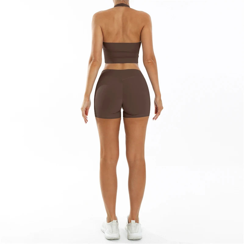 Scrunch Sports Suit Women's Yoga Set Gym Wear Sexy Sports Bras and Flared Leggings Sets Fitness Outfits Female Workout Clothes