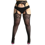 2026new Over Knee Thigh High Stockings Anti-slip Plus Size Black Oversized Fishnet Long Lace Socks for Women XXL Spring Summer