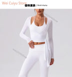 Yoga Sport Shirt Blouses Pilates Crop Top Fitness Women's Long Sleeve T-shirt Tees Sweatshirt Sportswear Woman Gym Yoga Clothes