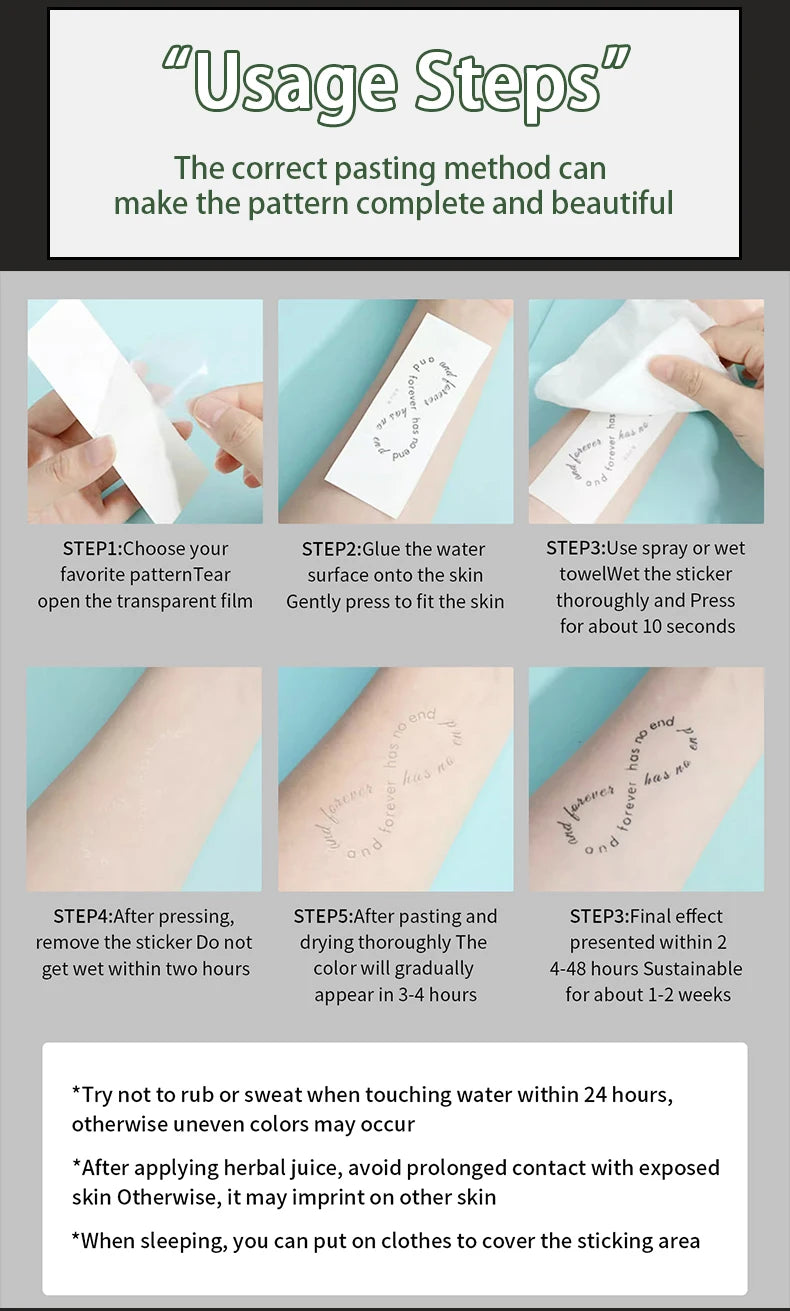 1pc Charming Tattoo Stickers Waterproof Lasting One To Two Weeks For Girls Belly Chest Back Waist Non-Reflective Thorn Cyan