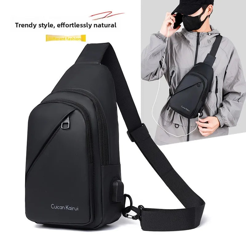 Men's Fashionable Casual Chest Bag Outdoor Cycling Waterproof Durable Sports Backpack Trendy Versatile Portable Crossbody Bag Image principale du produit