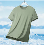 CHRLCK Men's Hiking Quick Drying T-shirts Breathable Running Fishing Tees Soft Elasticity Outdoor Sports Short Shirt Summer