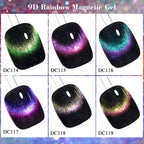 10/12PCS/SET Cat Magnetic Gel Nail Polish Set 9D Reflective Glitter Gel Semi Permanent UV Gel Soak Off Sparkling Nail Art Kits