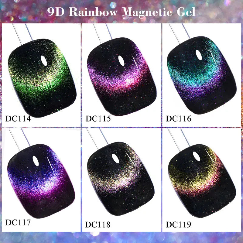 10/12PCS/SET Cat Magnetic Gel Nail Polish Set 9D Reflective Glitter Gel Semi Permanent UV Gel Soak Off Sparkling Nail Art Kits