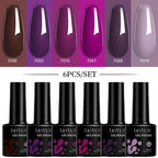 LILYCUTE 7ML 6PCS Neon Gel Nail Polish Set fluorescent Series Color Changing Semi Permanent Soak Off Manicure kit Nail Art Gel