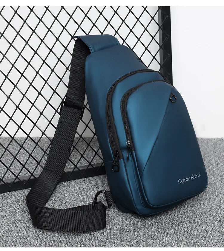 Men's Fashionable Casual Chest Bag Outdoor Cycling Waterproof Durable Sports Backpack Trendy Versatile Portable Crossbody Bag