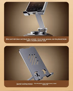 Black Walnut Wood Base Phone Holder Metal Stand 720° Rotating Foldable Desktop Stand Easy Storage for Mobile Phone Tablet Holder