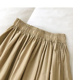 Women Black skirt midi High waist korean style Pleated a line Vintage Clothing 2026 new Summer Casual Fashion Ladies Work Wear