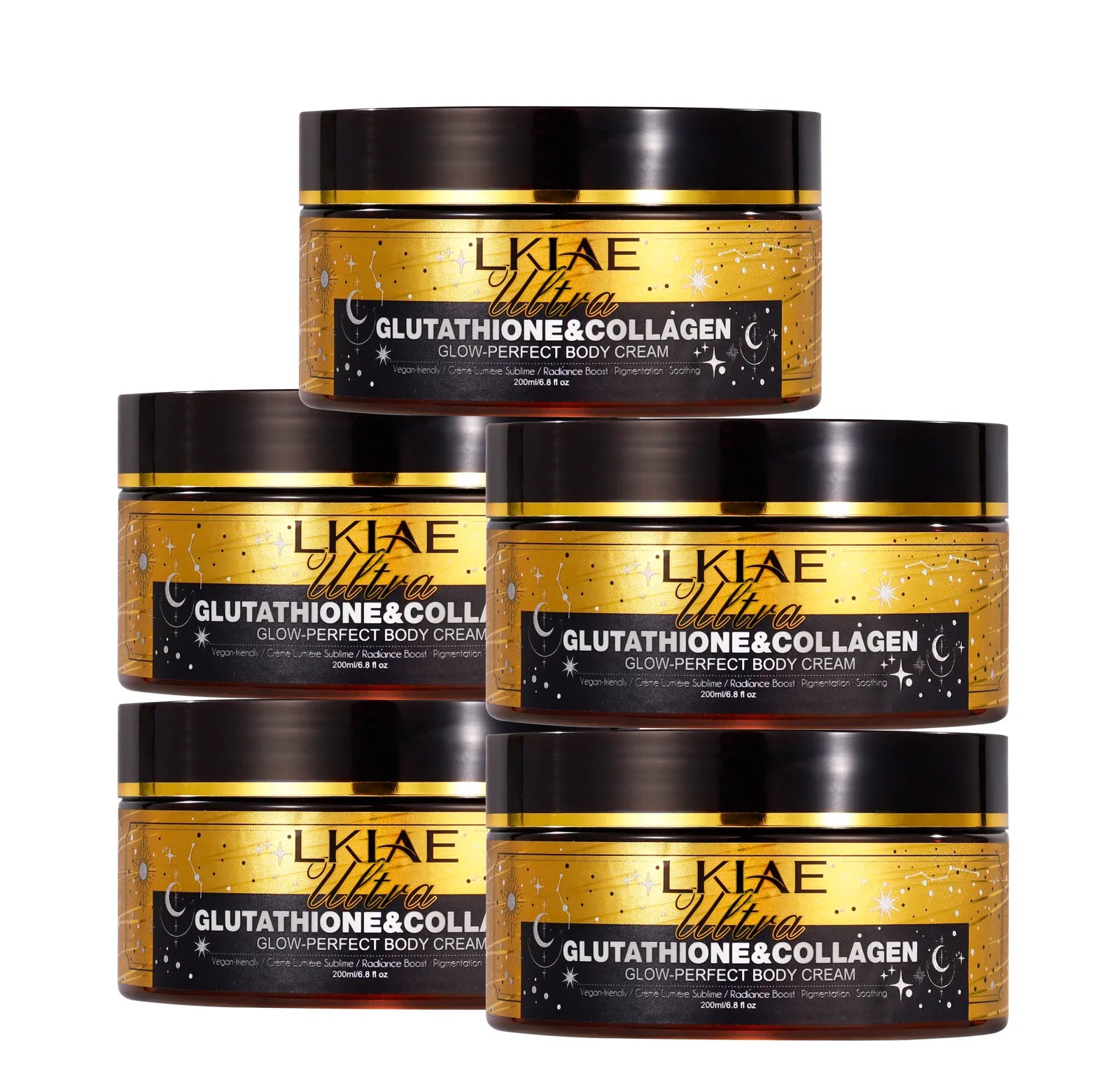 LKIAE Ultra Glutathione Collagen Skin Glowing Body Cream, 24-Hour Intense Hydration, Brightening, Deep Nourish & Glow, 200ml