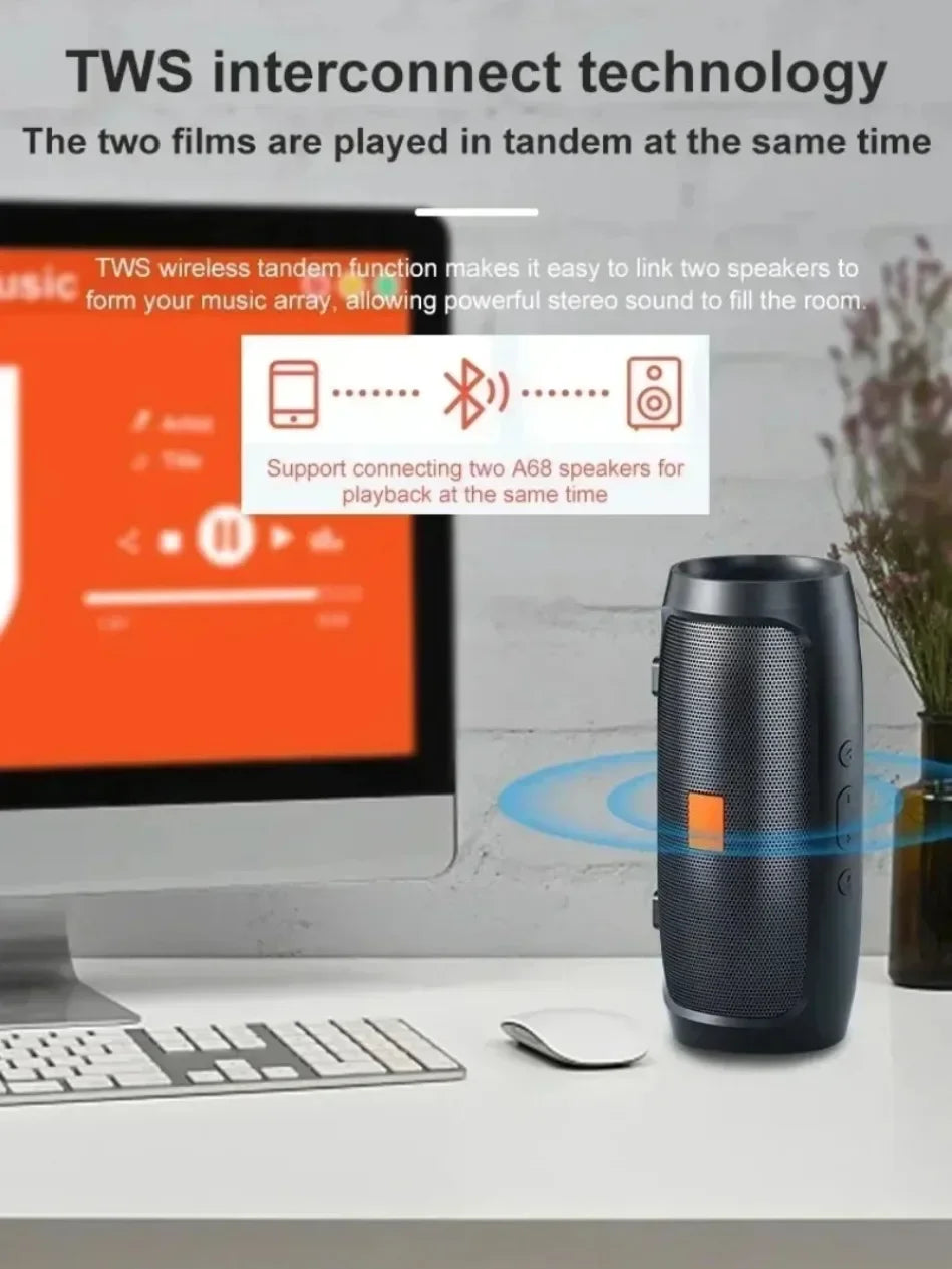 Lenovo TF USB Bluetooth Wireless Speaker Portable Dual Speaker Stereo Outdoor Playback FM Voice Broadcasting Subwoofer Speakers