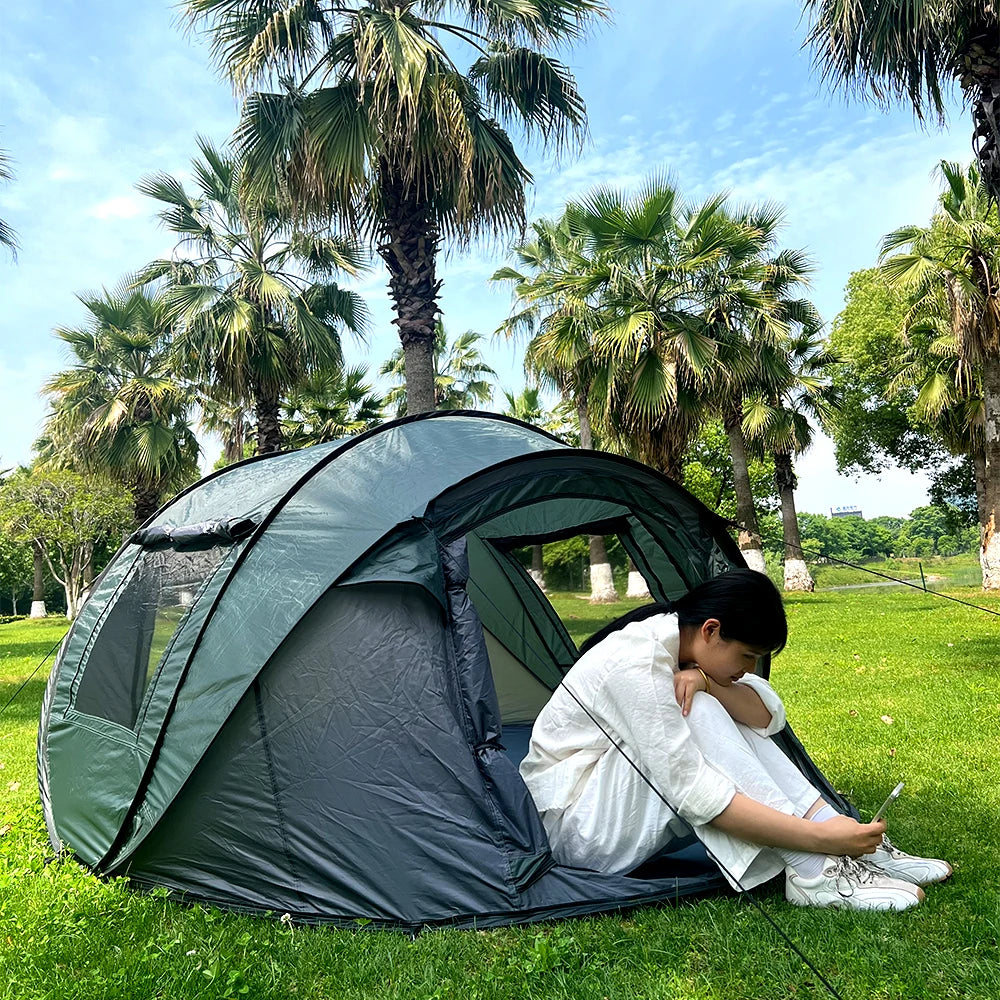 5-8 people quick opening hand throw tent waterproof camping boat tent outdoor tent fully automatic pop-up
